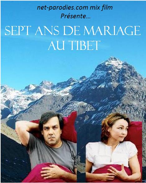 parodie fausse affiche mix film 7 ans de mariage au tibet