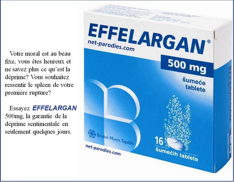 parodie fausse pub médicament efferalgan